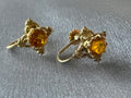 Antique 9ct Citrine Screwback Earrings in 9ct Gold