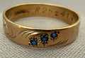 Vintage Australian My Valentine Sapphire Band, c.1959–1970 9Ct Yellow Gold