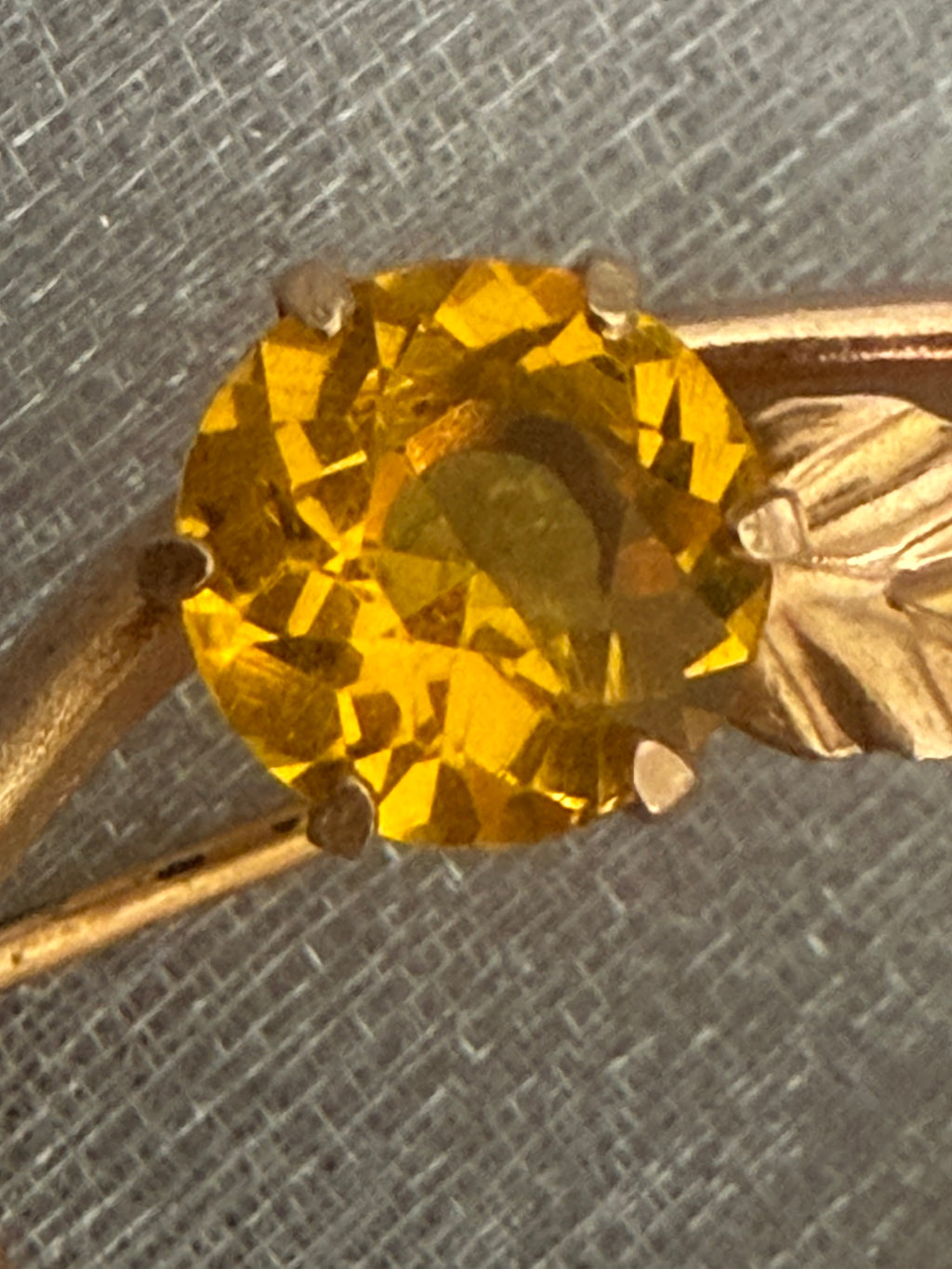 Antique Australian 9ct Yellow Gold Citrine Wishbone, Rose and Clover Brooch Circa 1900