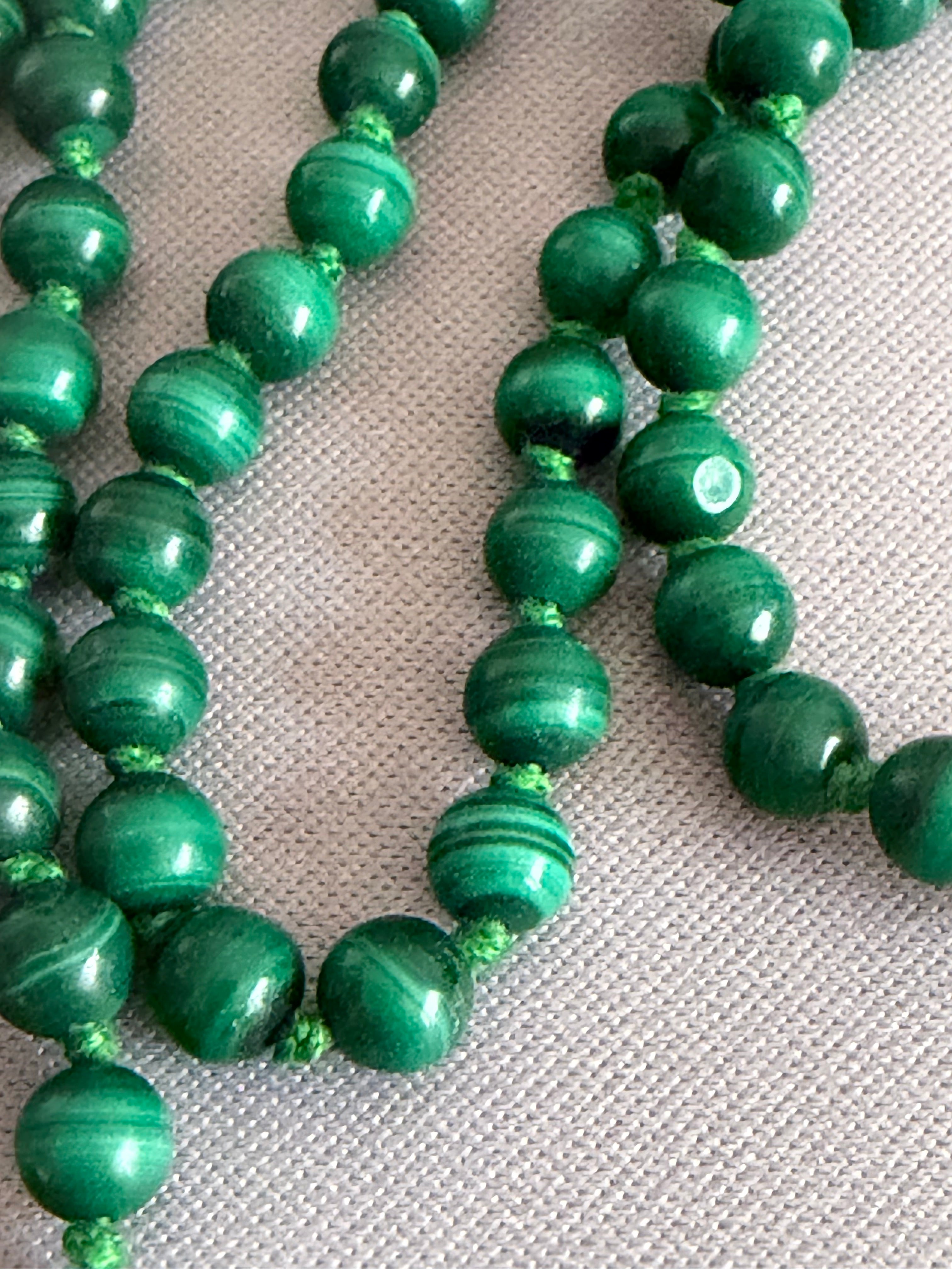 Vintage Malachite Bead Necklace