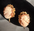 Antique 9ct Yellow Gold Cameo Screw-back Earrings