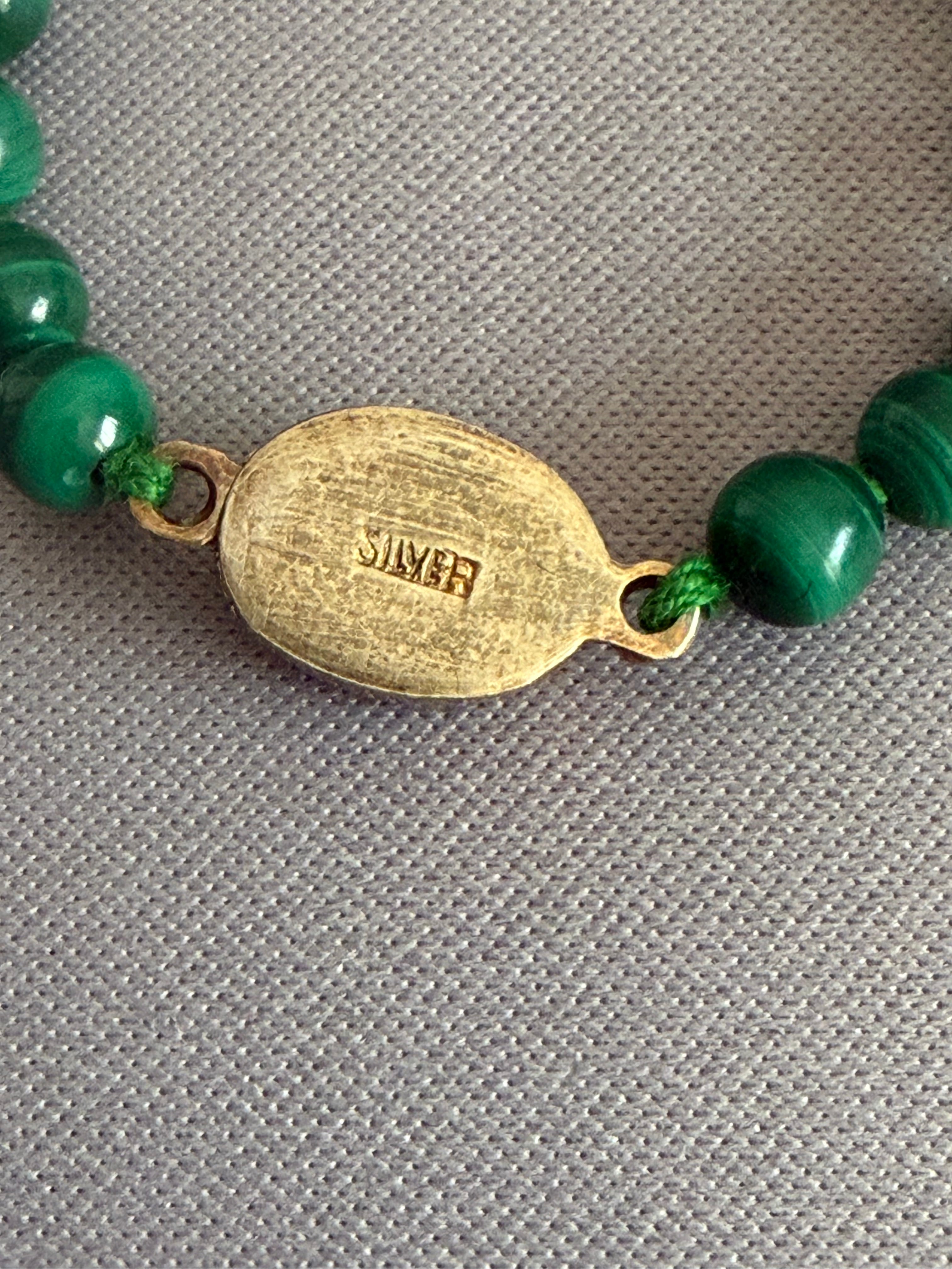 Vintage Malachite Bead Necklace