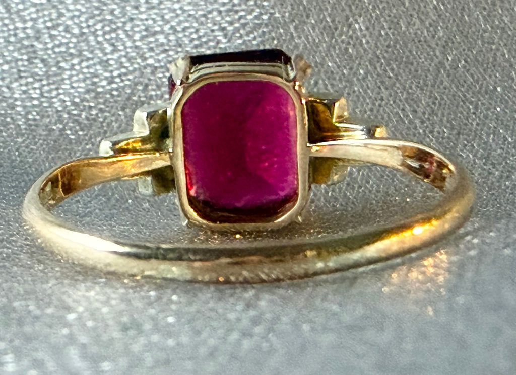 Antique Federation-era paste ring, by  J. Lawrence, inside band 