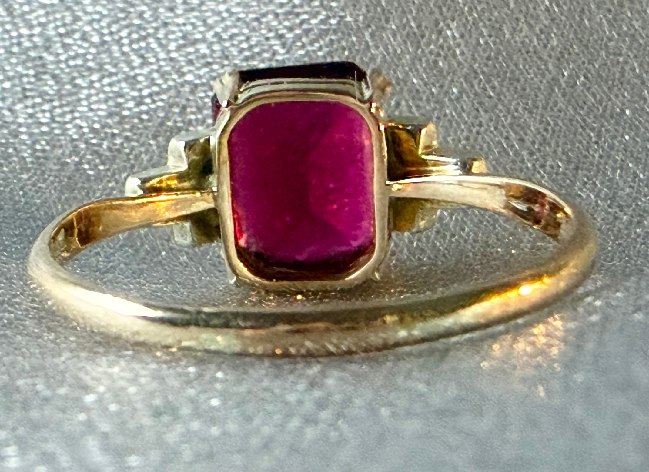 Antique Federation-era paste ring, by  J. Lawrence, inside band 