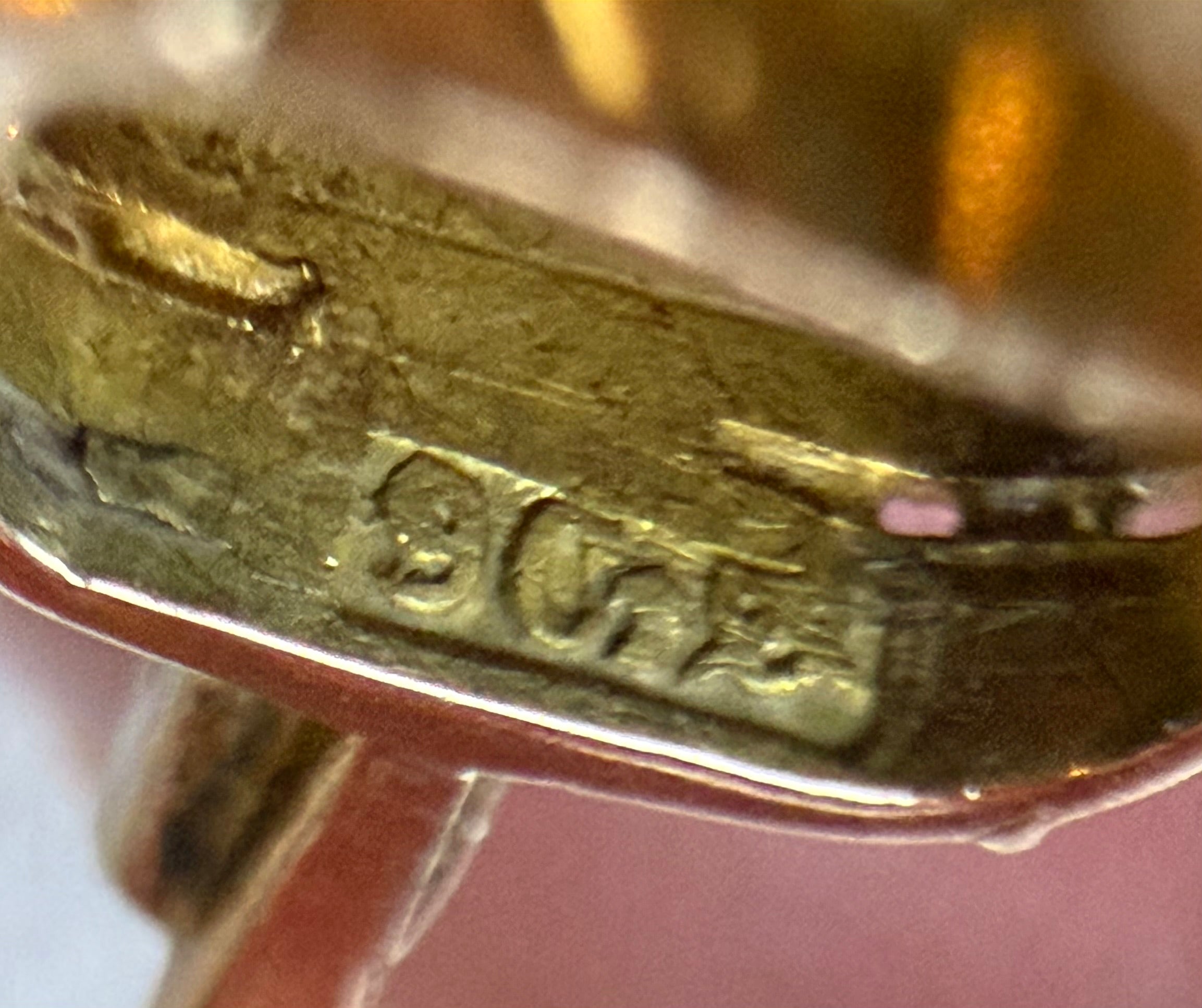 Antique Australian Federation-era paste ring, inside band showing maker's mark J. Lawrence Pty Ltd