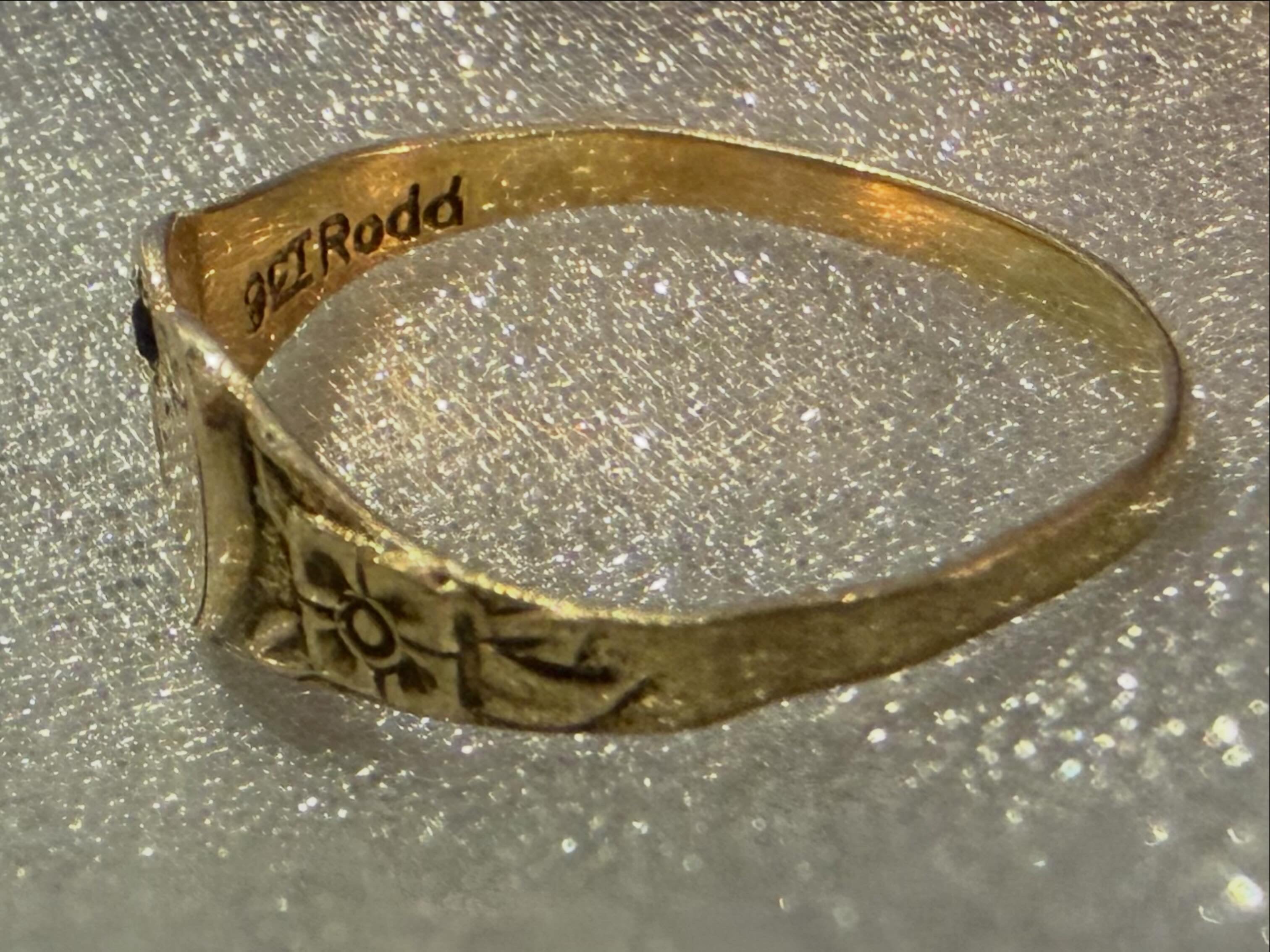 Rodd maker's mark on vintage 9ct gold ring, Melbourne-made c.1950s