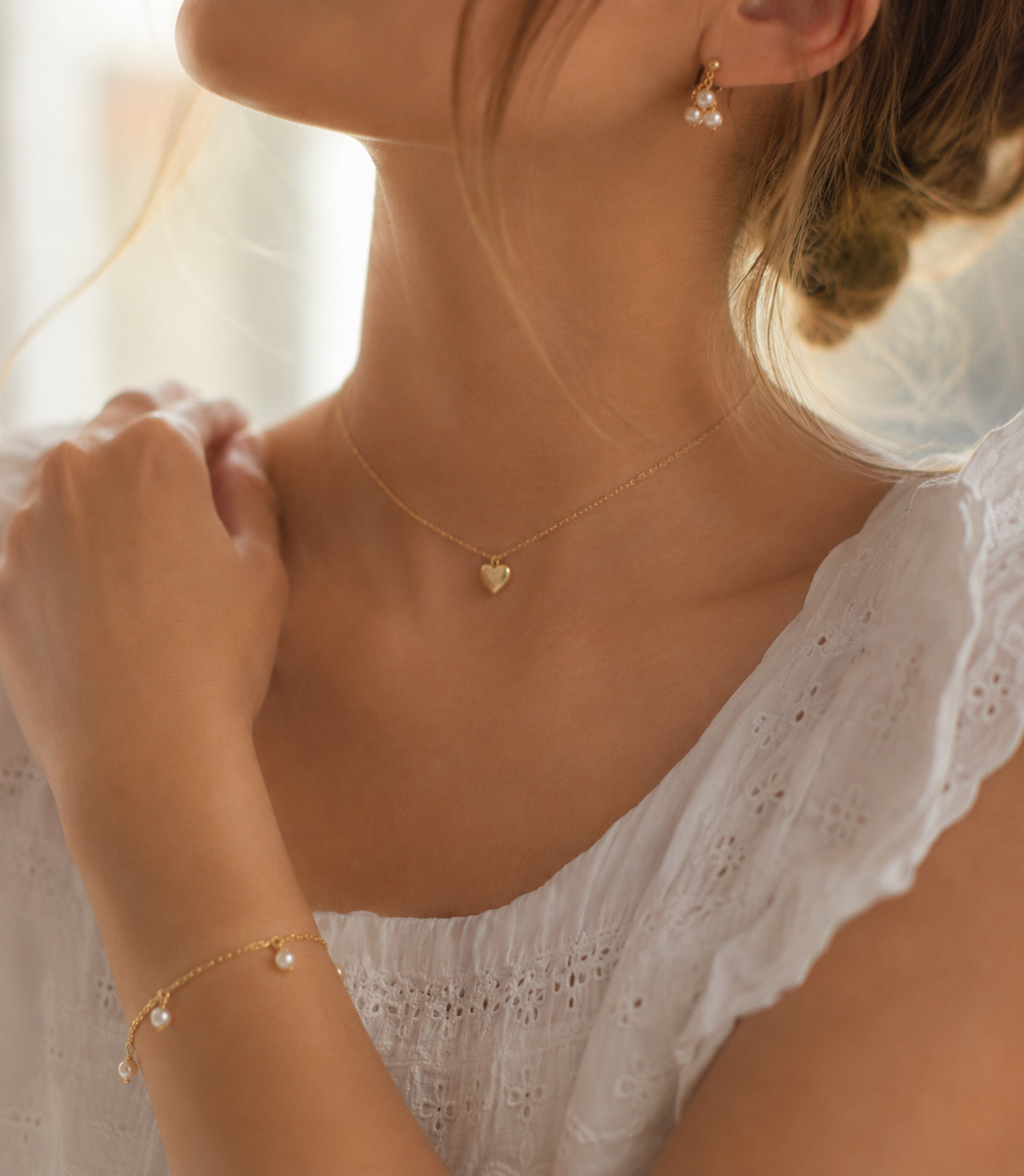 Vintage 9ct gold heart locket worn on neck — petite sentimental everyday piece